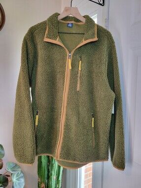 NEW George Full Zip Sherpa Forest Olive Green One Pocket Jacket, Size Mens XL